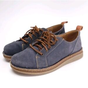 Born Womens Isadora Blue Suede‎ Lace Up Sneakers Shoes Size 6.5 Comfortable
